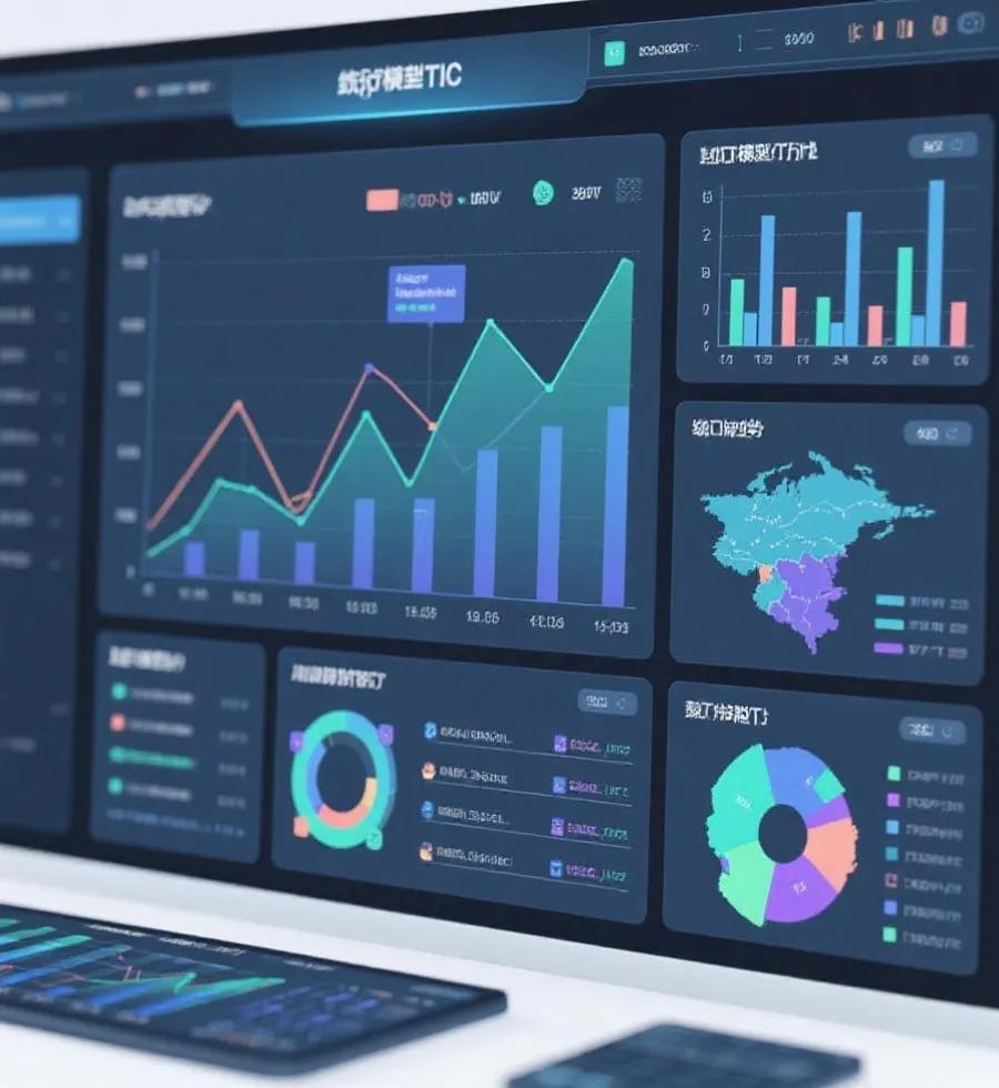 统计模型与趋势分布可视化示意